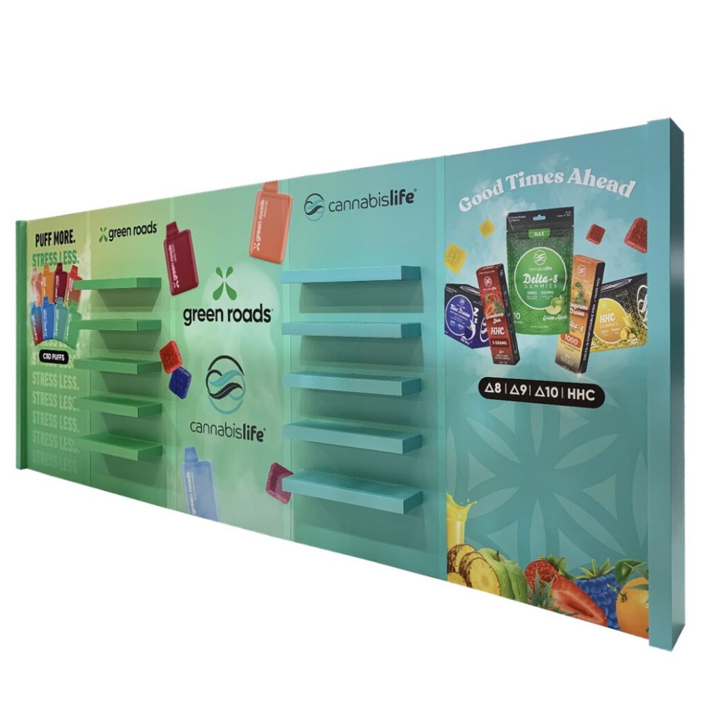 20' Flat Backdrop with shelves ODBD20-005