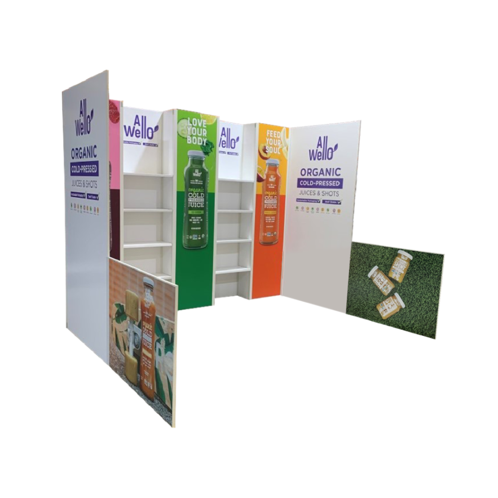 10' x 10' Booth with shelves and side walls ODTS10-002