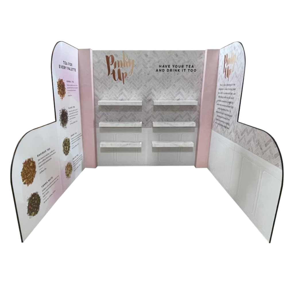 10' x 10' Booth with columns & shelves ODTS10-004